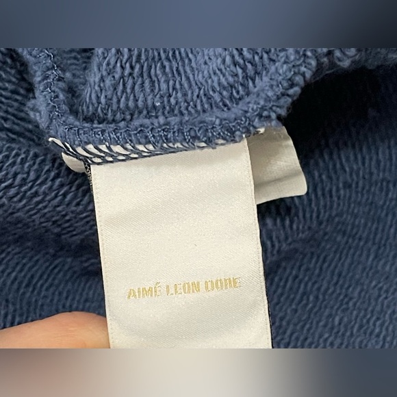 Aime Leon Dore Brush Script Hoodie Blue Mediun - Picture 9 of 10